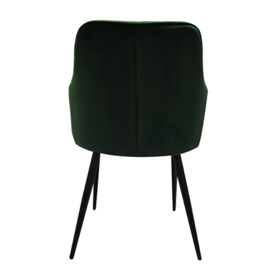 Vernal Green Velvet Dining Chairs With Black Legs In Pair Furniture