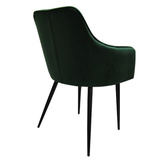 Vernal Green Velvet Dining Chairs With Black Legs In Pair Furniture