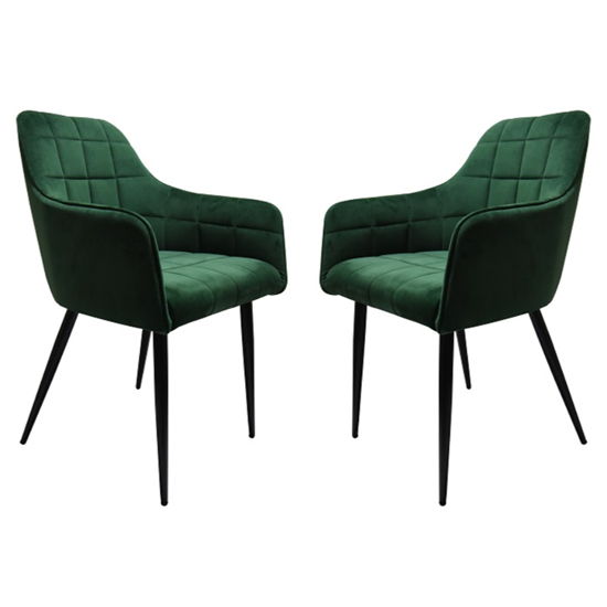 Vernal Blush Velvet Dining Chairs With Black Legs In Pair Furniture