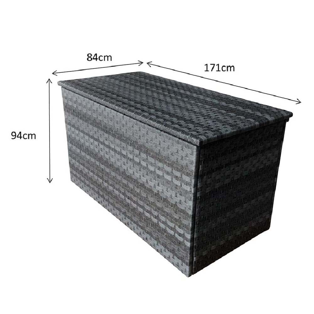 Vernal Large Rattan Outdoor Storage Box In Grey