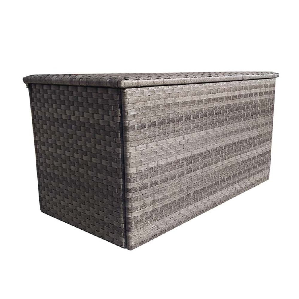 Vernal Large Rattan Outdoor Storage Box In Grey