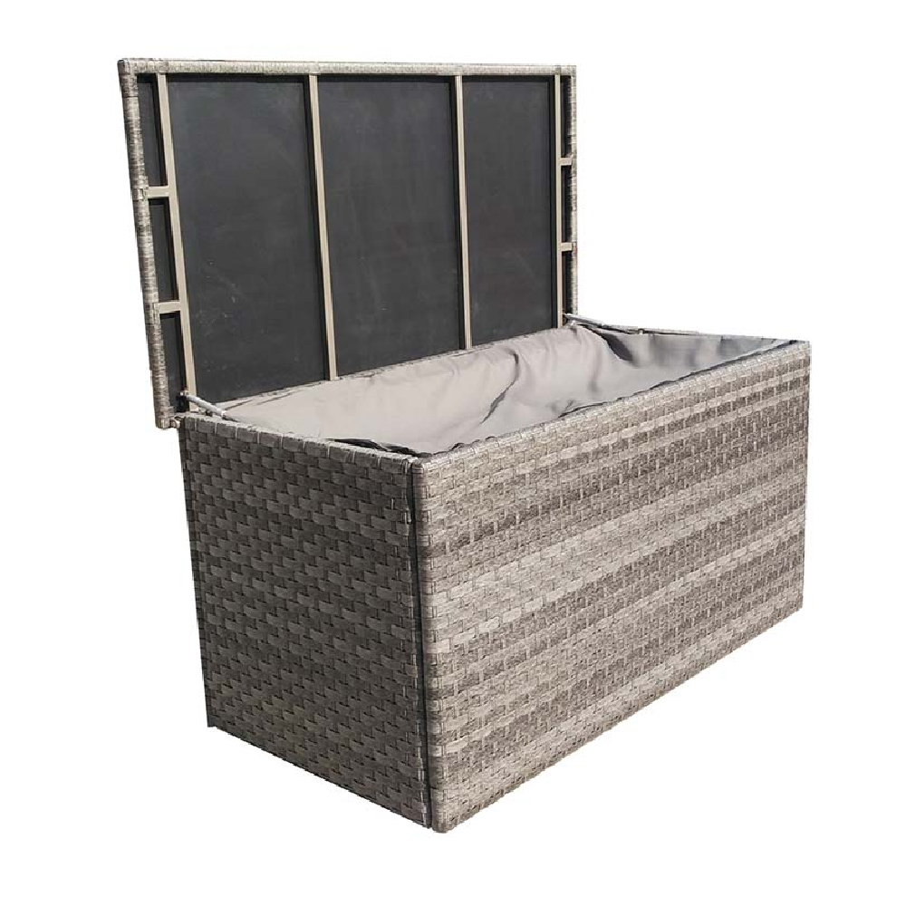 Vernal Medium Rattan Outdoor Storage Box In Grey