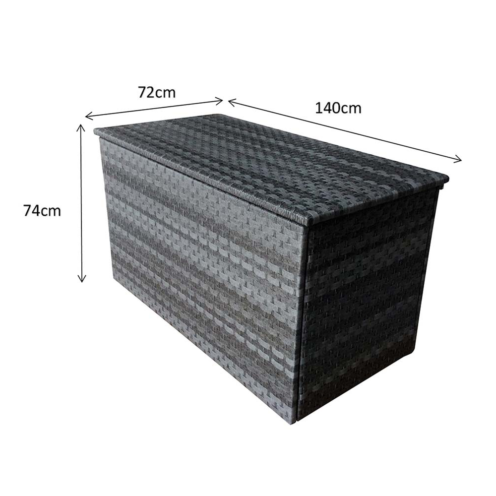 Vernal Medium Rattan Outdoor Storage Box In Grey