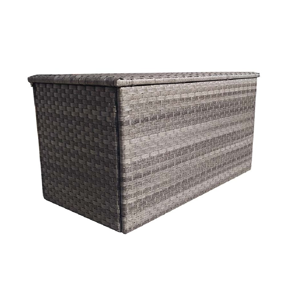 Vernal Medium Rattan Outdoor Storage Box In Grey