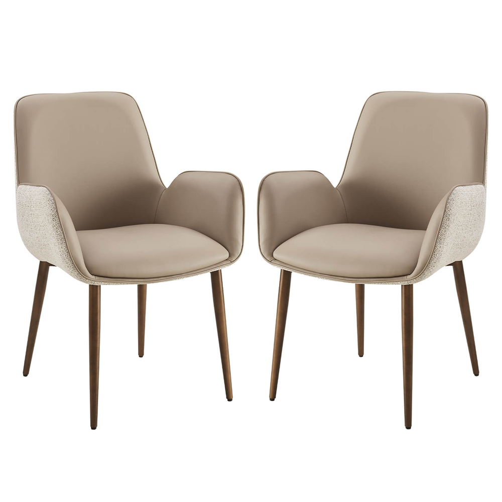 Read more about Vernal mocha faux leather dining chairs in pair