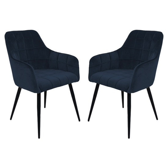 Vernal Blush Velvet Dining Chairs With Black Legs In Pair Furniture