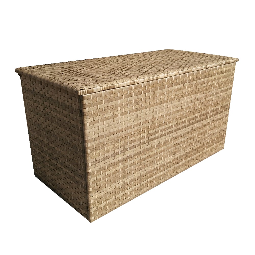 Vernal Rattan Outdoor Storage Box In Caramel