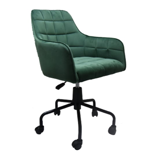 Product photograph of Vernal Swivel Velvet Home And Office Chair In Green from Furniture in Fashion