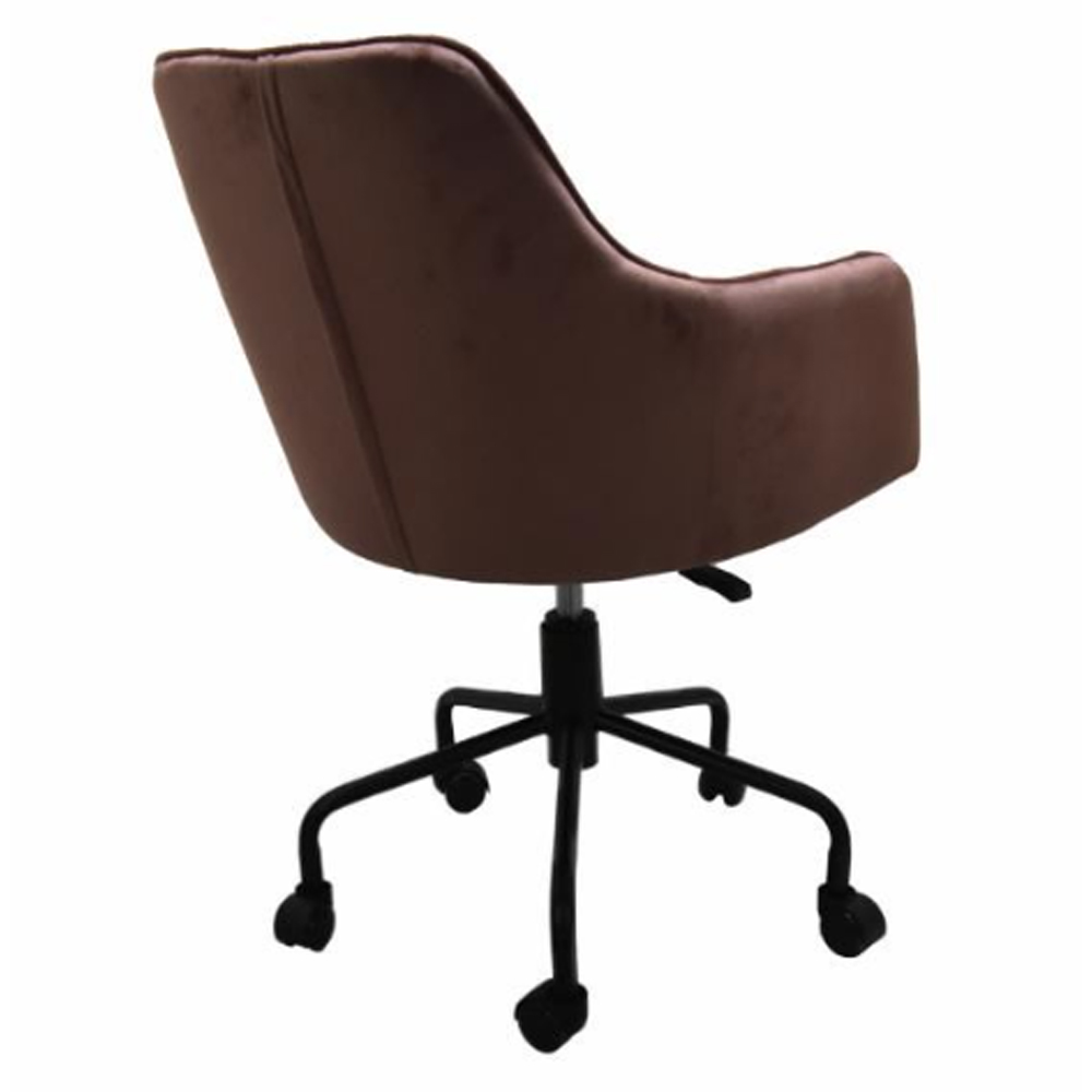 Vernal Velvet Swivel Home And Office Chair In Blush