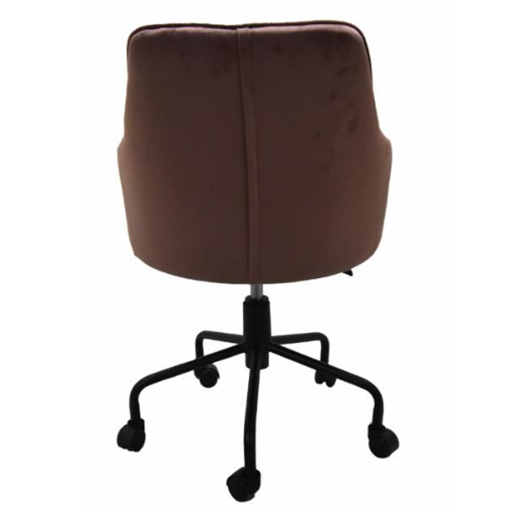 Vernal Velvet Swivel Home And Office Chair In Blush