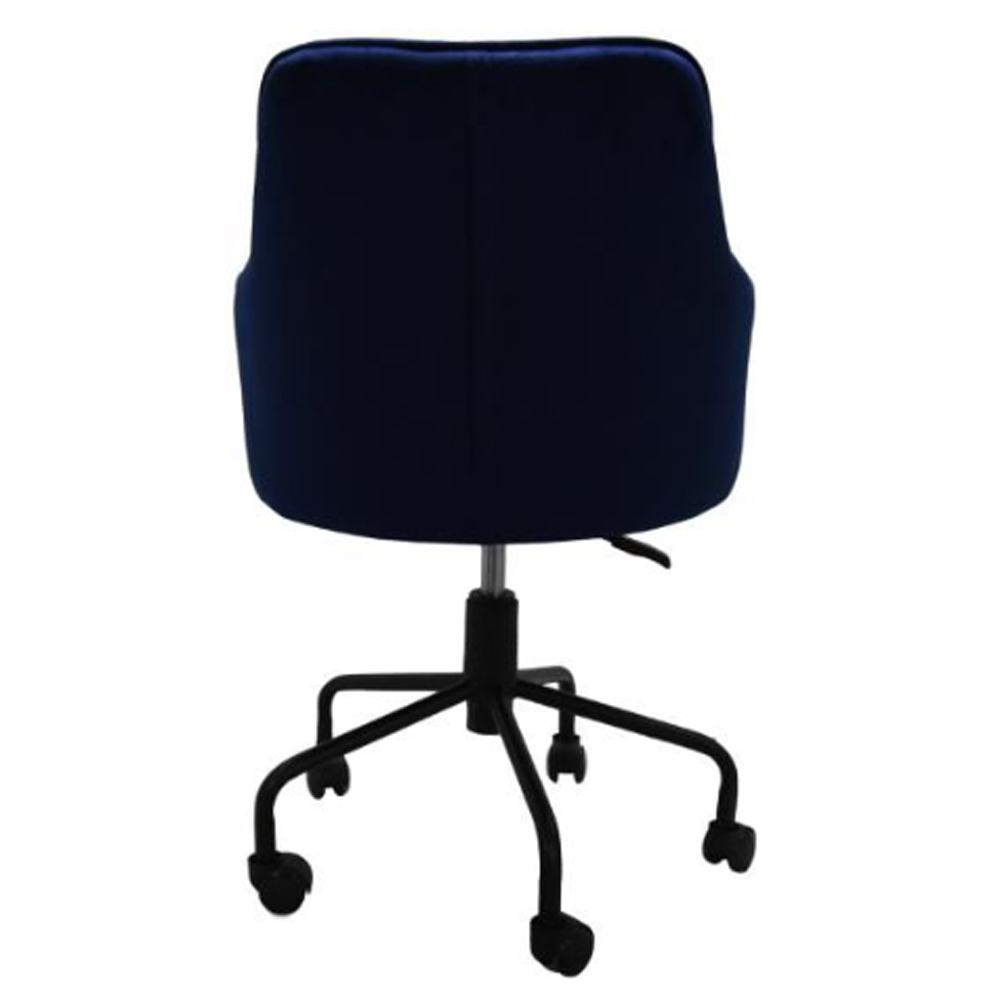 Vernal Velvet Swivel Home And Office Chair In Navy