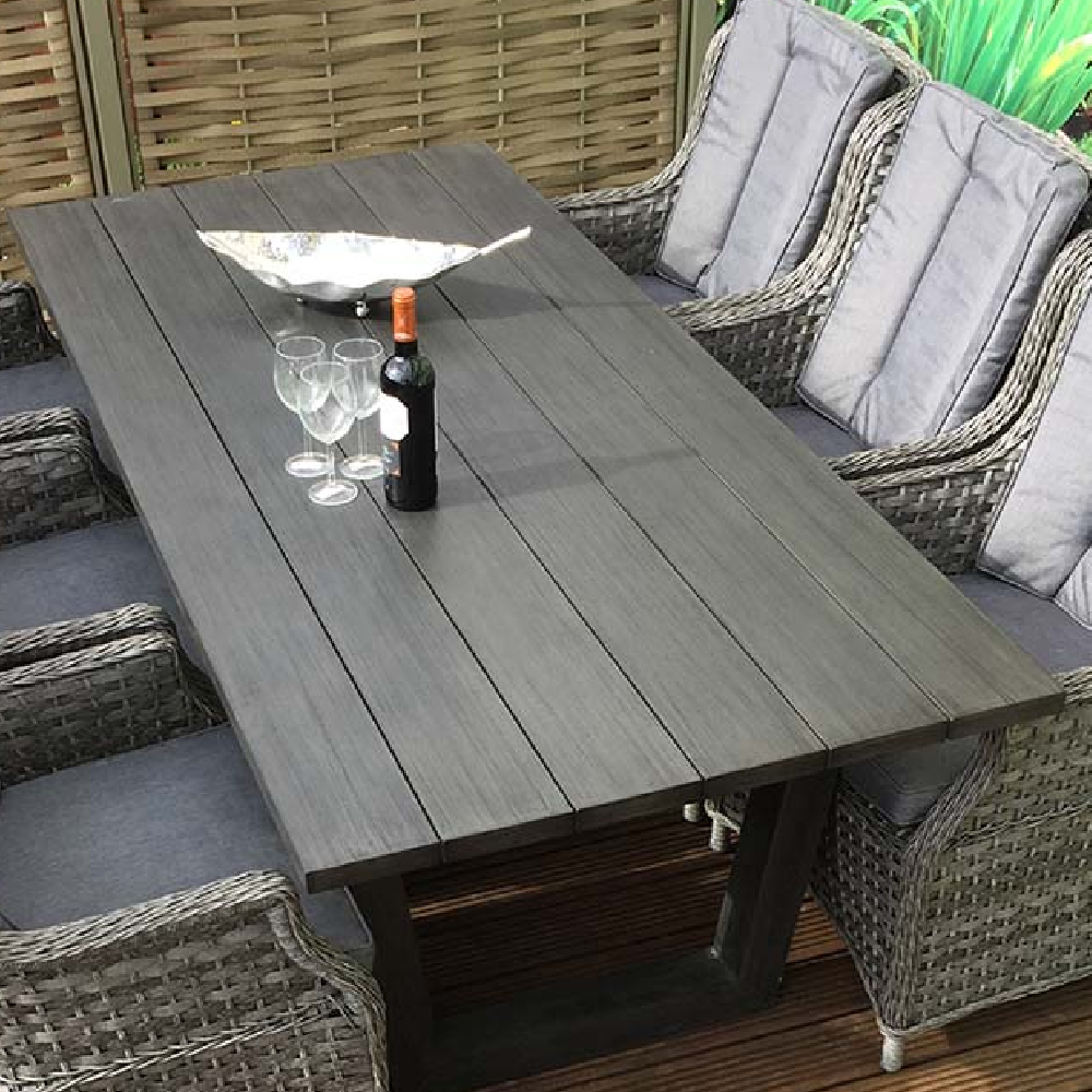 Vernal Aluminium Garden Dining Table In Grey
