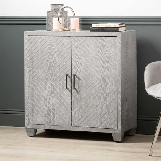 Product photograph of Vernal Wooden Sideboard With 2 Doors In Grey Elm from Furniture in Fashion