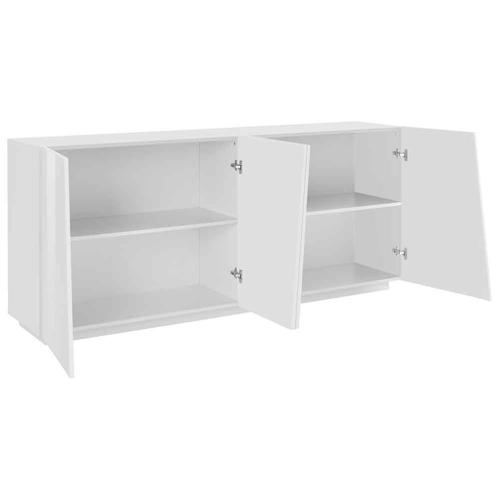 Verndale High Gloss Storage Cabinet With 4 Doors In White