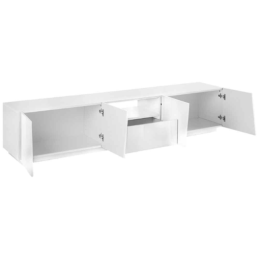 Verndale High Gloss TV Stand With 4 Doors 1 Drawer In White