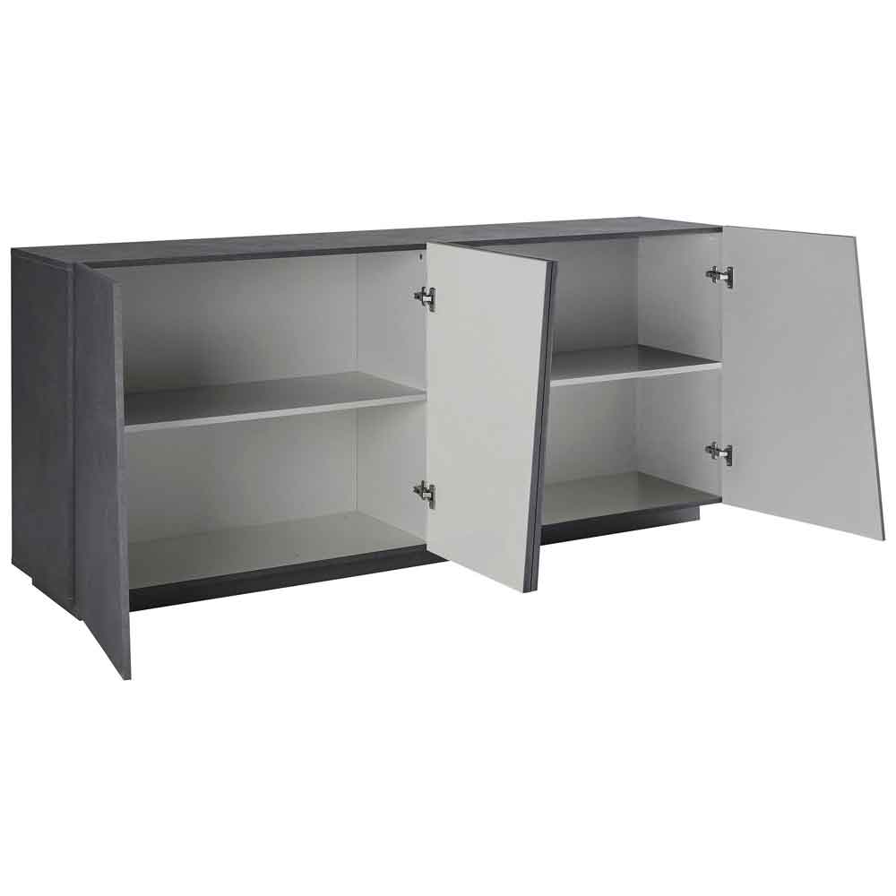 Verndale Wooden Storage Cabinet With 4 Doors In Slate