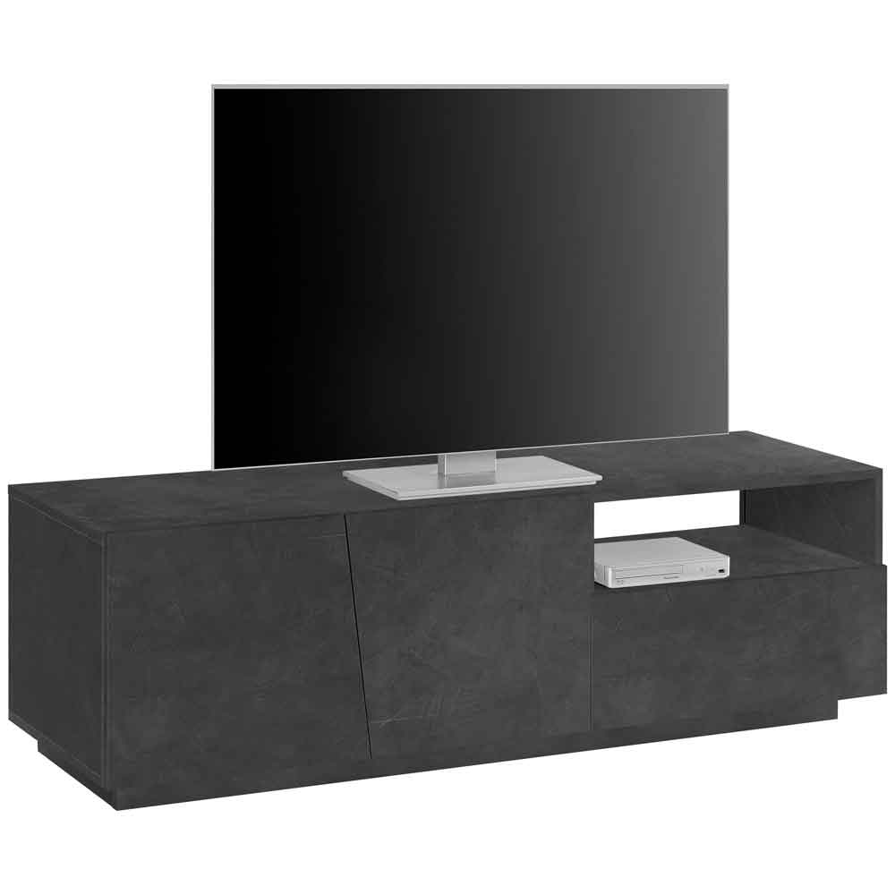 Verndale Wooden TV Stand With 2 Doors 1 Drawer In Slate
