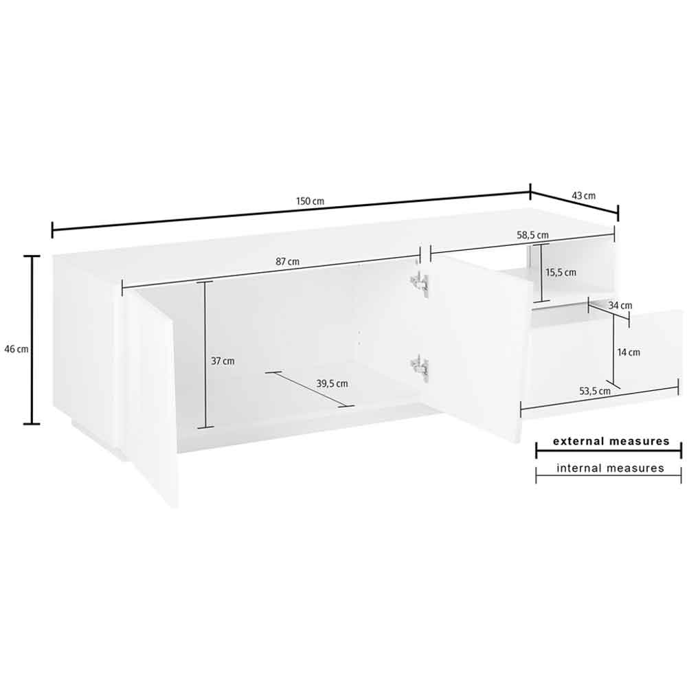 Verndale Wooden TV Stand With 2 Doors 1 Drawer In Slate
