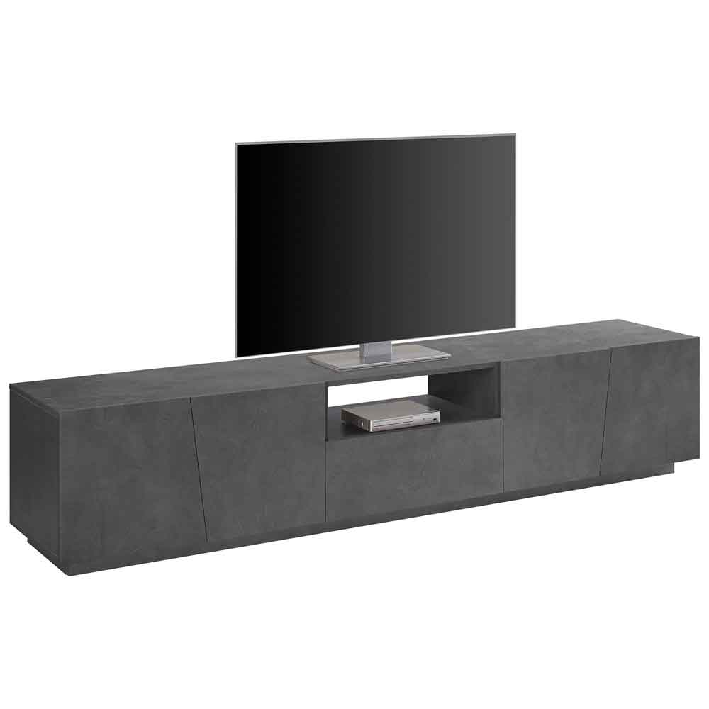 Verndale Wooden TV Stand With 4 Doors 1 Drawer In Slate