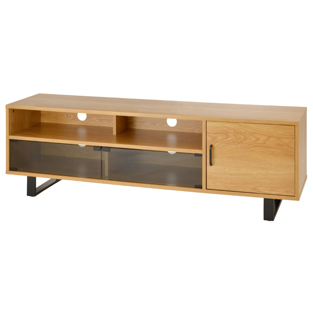 Vernon Large Wooden TV Stand In Light Oak