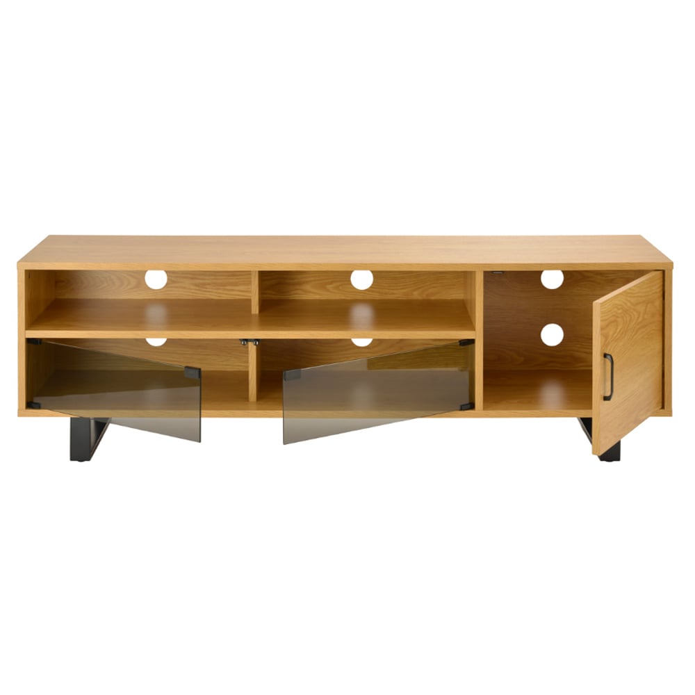 Vernon Large Wooden TV Stand In Light Oak