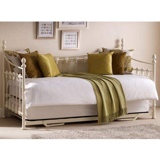 Read more about Vandana metal day bed in stone white