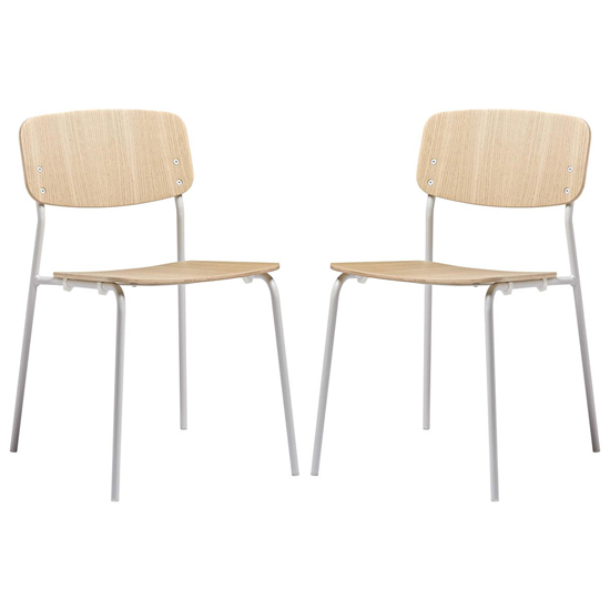 Photo of Versta clear ash dining chairs with white frame in pair