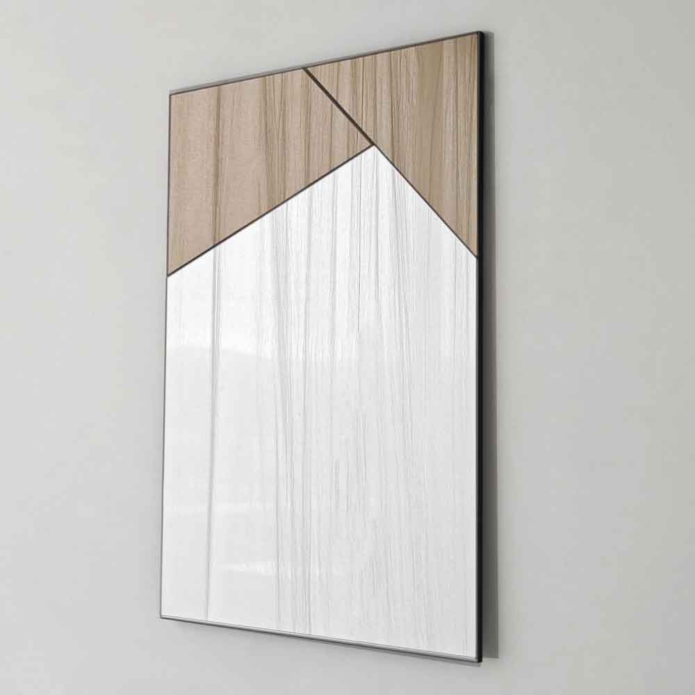 Vertex Glass Wall Mirror with Bronze Wooden Frame