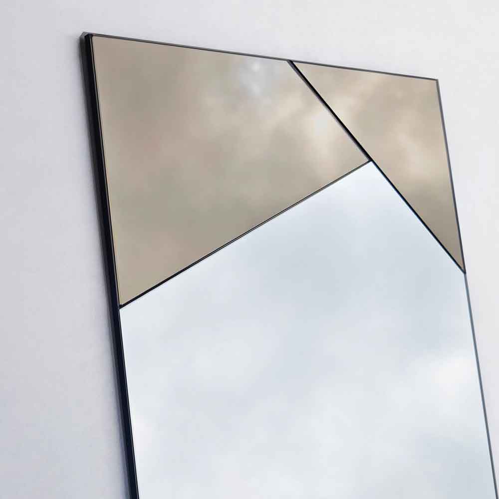 Vertex Glass Wall Mirror with Bronze Wooden Frame