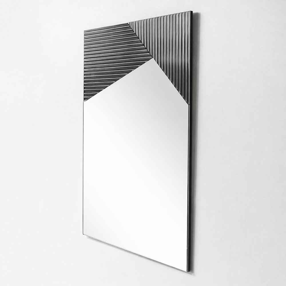 Vertex Glass Wall Mirror with Fume Wooden Frame