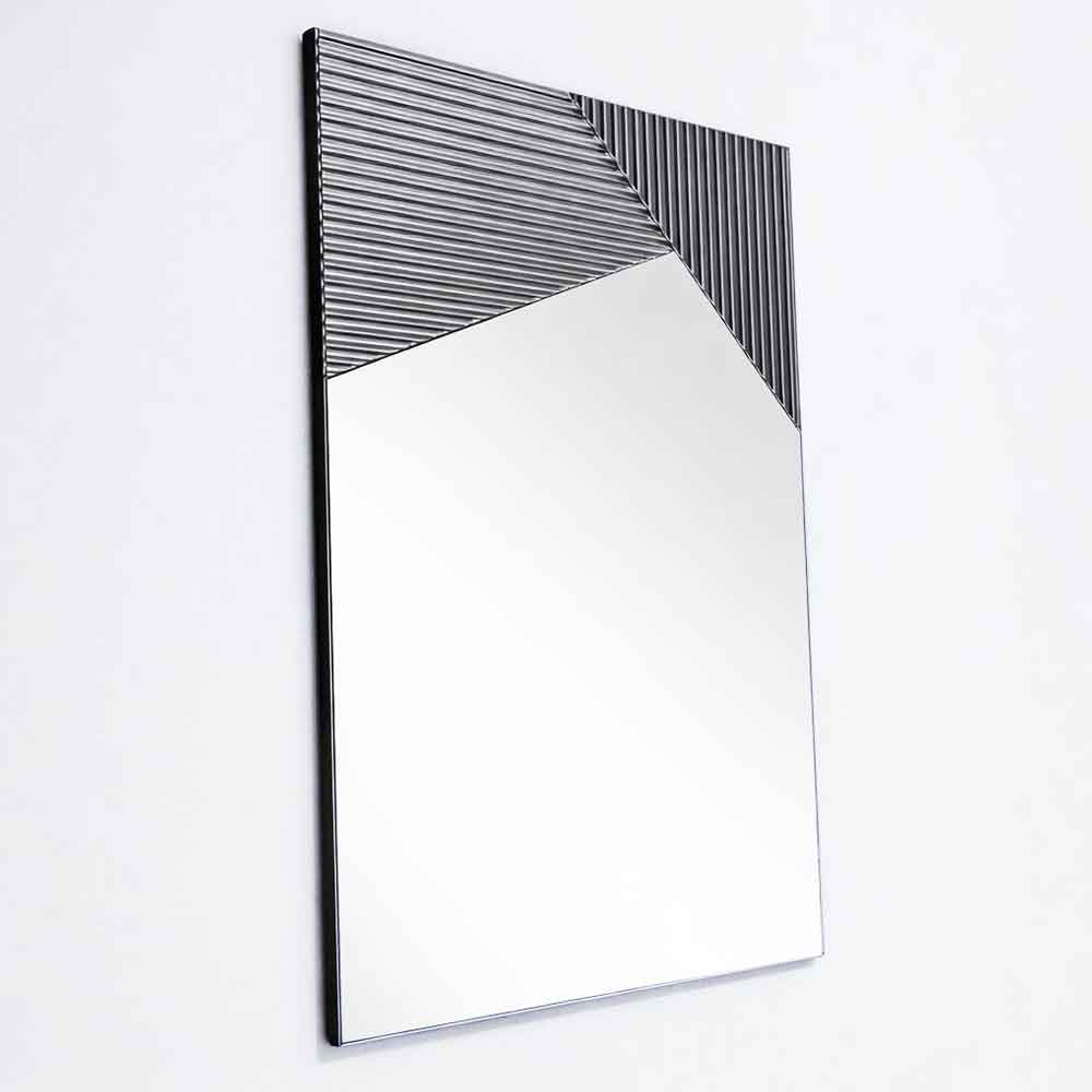 Vertex Glass Wall Mirror with Fume Wooden Frame
