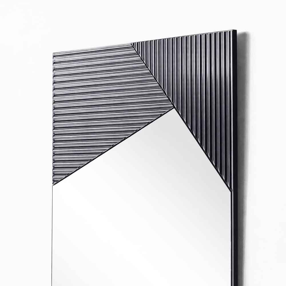 Vertex Glass Wall Mirror with Fume Wooden Frame