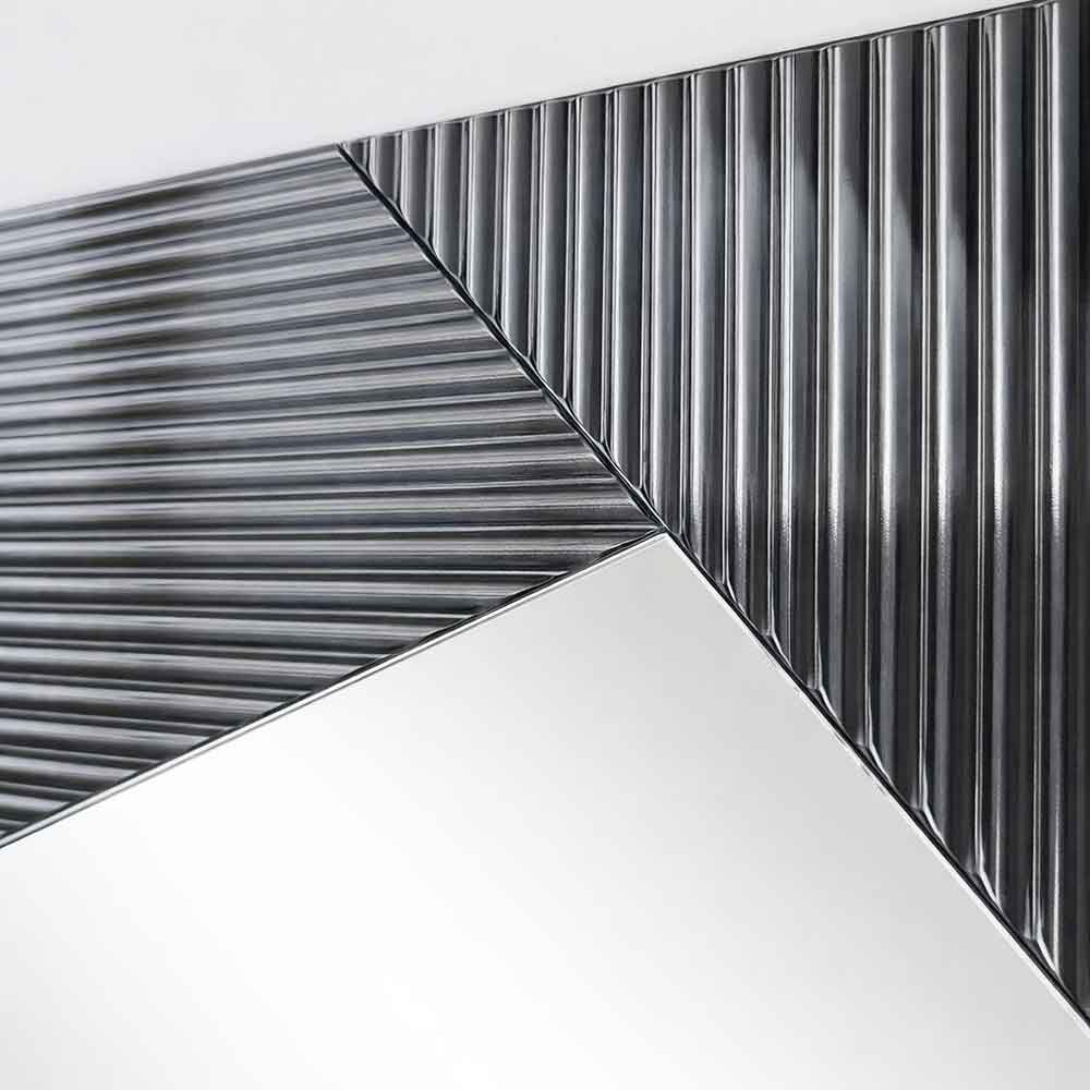 Vertex Glass Wall Mirror with Fume Wooden Frame