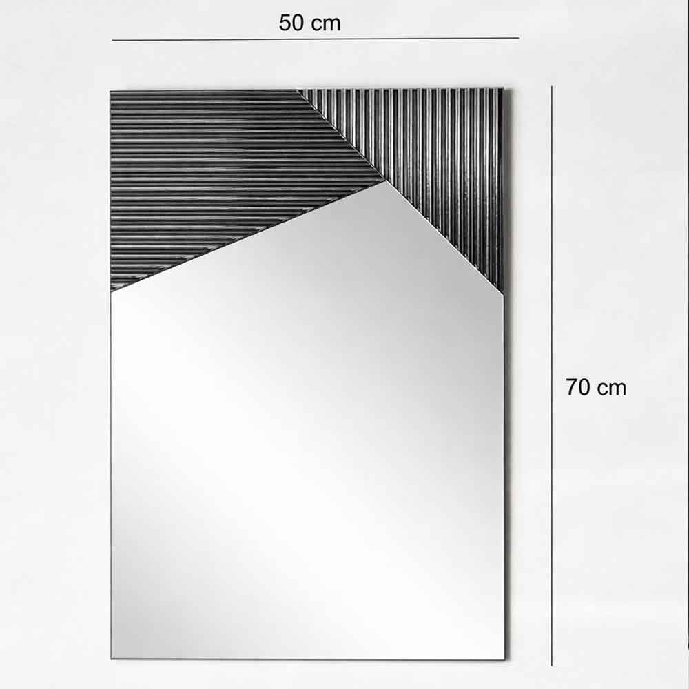 Vertex Glass Wall Mirror with Fume Wooden Frame