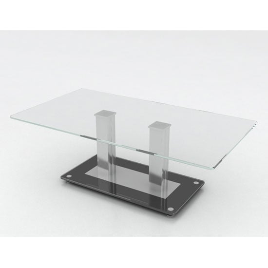 Read more about Verve glass coffee table in clear with stainless steel base