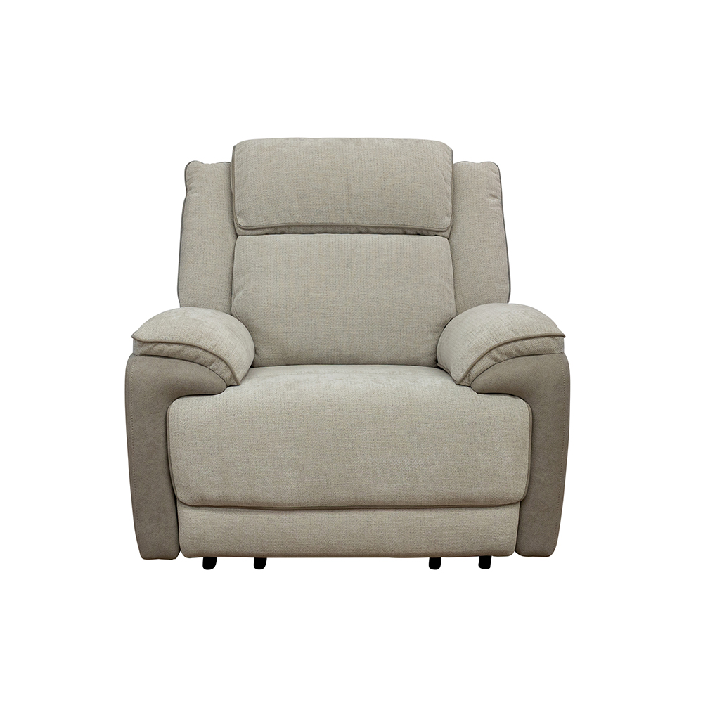 Vervel Fabric Electric Recliner 1 Seater Sofa in Soft Grey