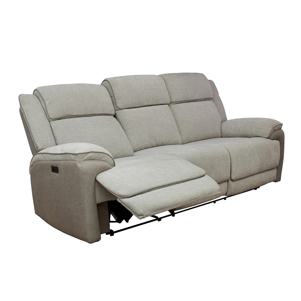 Vervel Fabric Electric Recliner Sofa Suite in Soft Grey