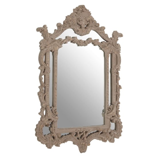 Read more about Vesey wall bedroom mirror in weathered antique grey frame