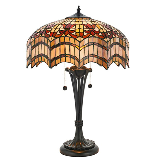 Vesta Medium Tiffany Glass Table Lamp In Dark Bronze_2