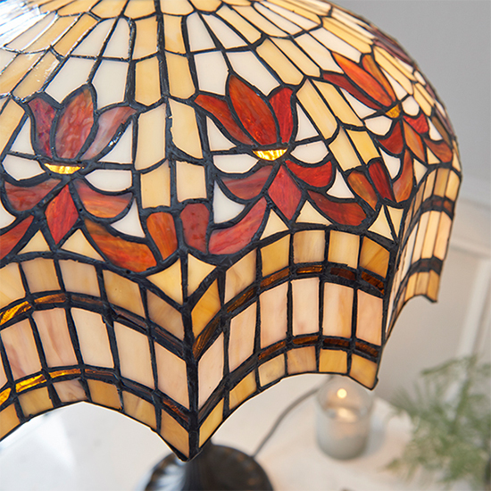 Vesta Medium Tiffany Glass Table Lamp In Dark Bronze_3