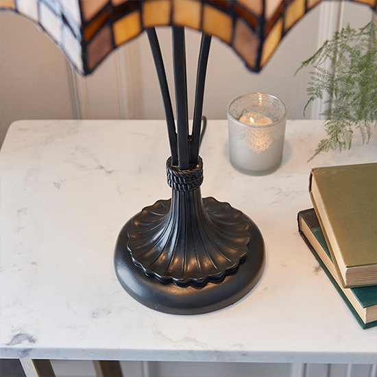 Vesta Medium Tiffany Glass Table Lamp In Dark Bronze_4