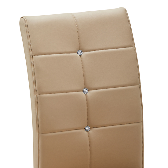 Vesta Studded Faux Leather Dining Chair In Taupe