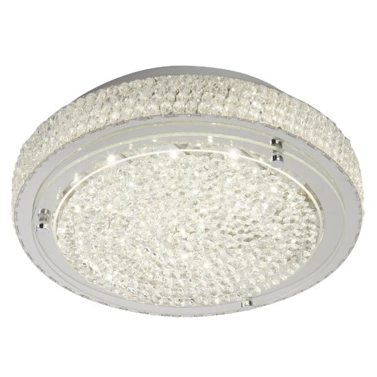 Product photograph of Vesta Led Flush Light In Chrome With Crystal Centre Decor from Furniture in Fashion