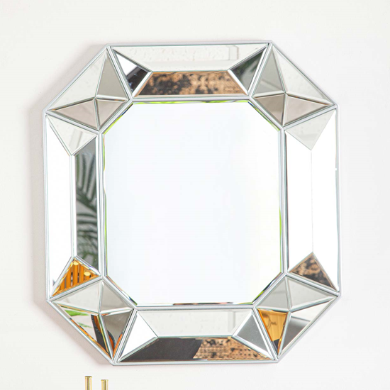Product photograph of Vestal Art Deco 3d Wall Mirror In Clear from Furniture in Fashion