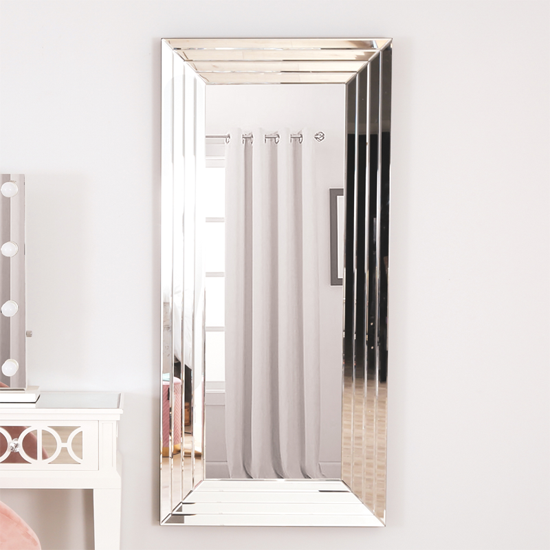 Photo of Vestal contemporary rectangular wall mirror in wooden frame