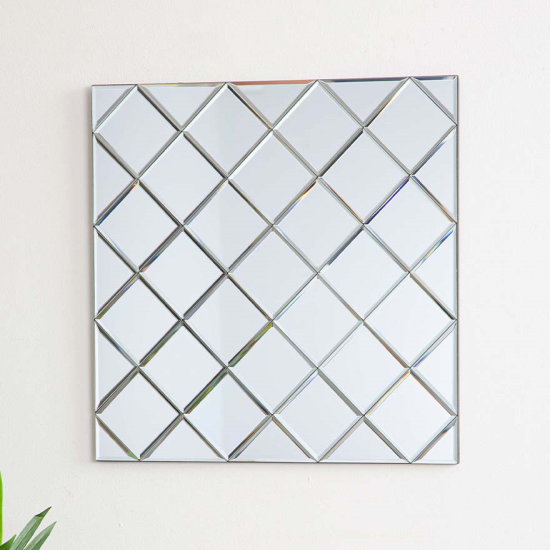 Product photograph of Vestal Criss Cross Wall Mirror Square In Clear from Furniture in Fashion