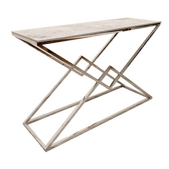 Read more about Vestal sintered stone top console table in stomach ash grey