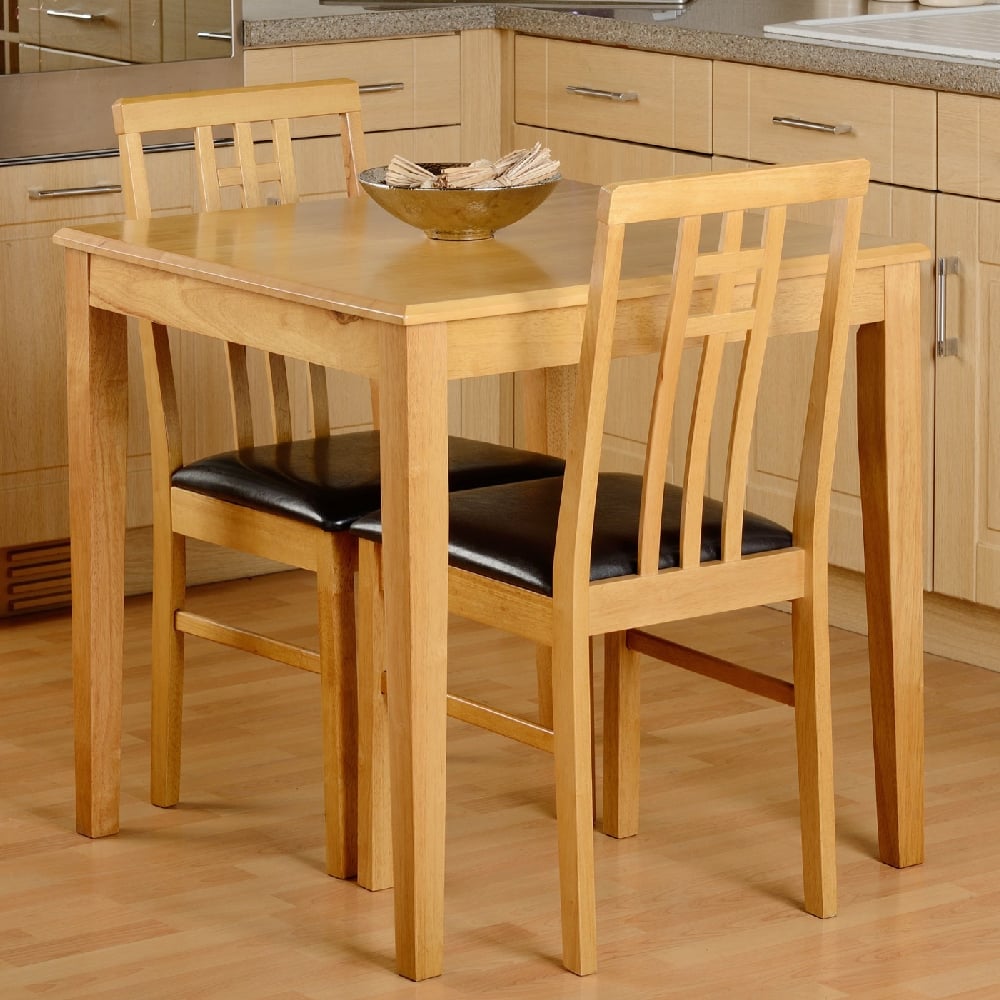 Read more about Vestal wooden dining table with 2 chairs in brown and oak