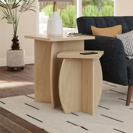 Read more about Vestal wooden nest of 2 tables in light oak