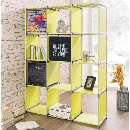 Read more about Vetra shelving unit in apple green with 12 compartments